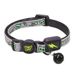 Collar Deo Cat para Gato - Estampado Calavera Verde