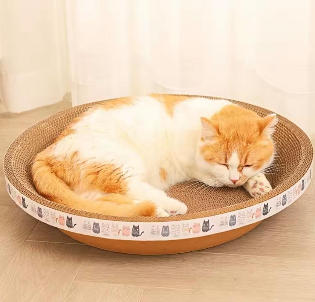 Cama Rascador para Gatos - Círculo de Cartón Corrugado