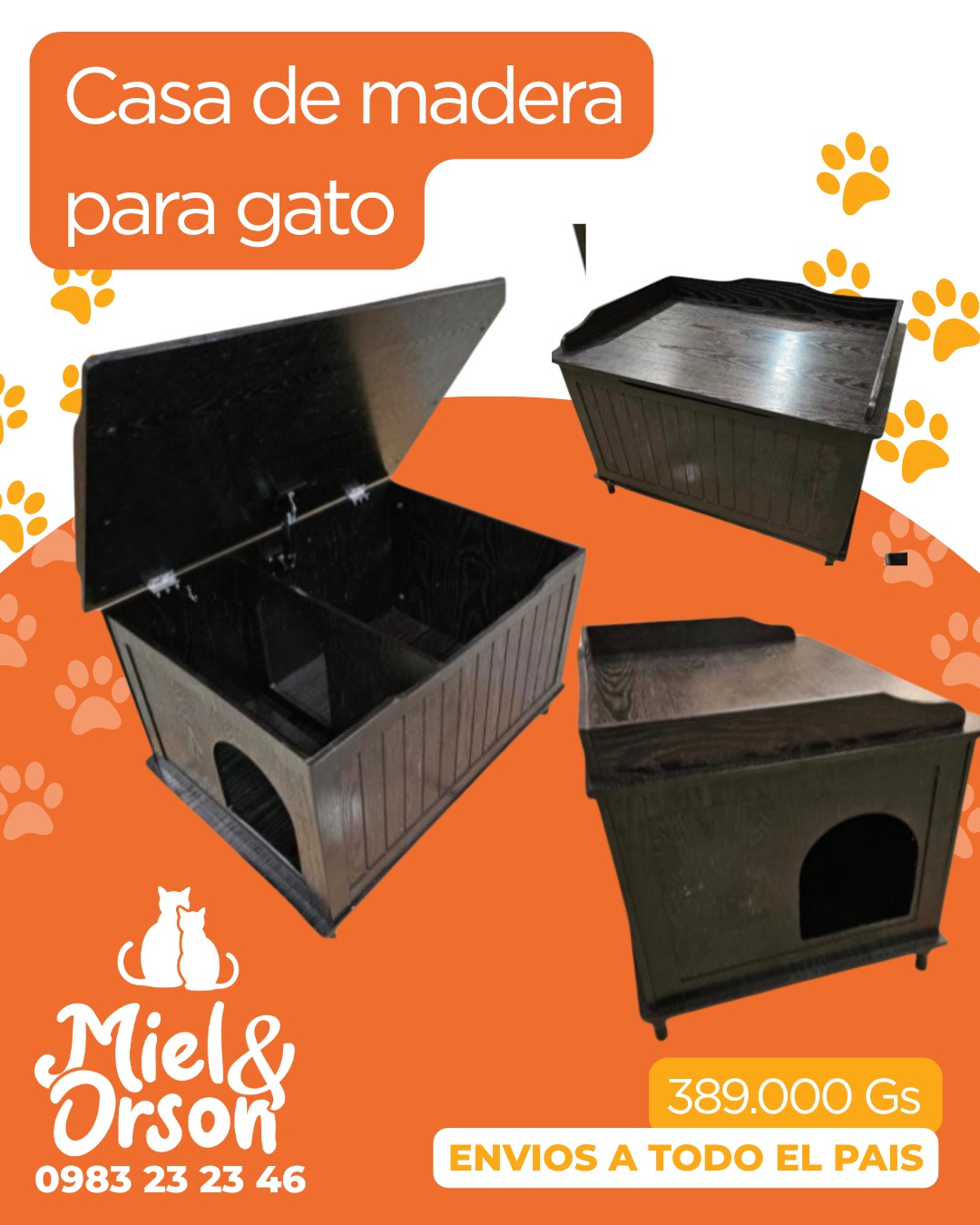 Casa de madera para gatos