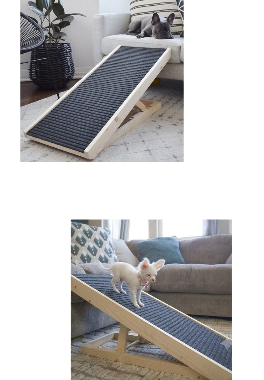 Rampa de Madera Regulable para Mascotas