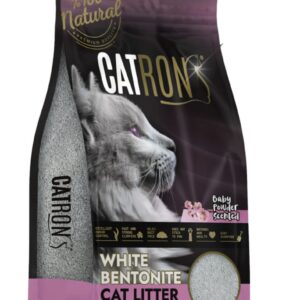 CATRON White Bentonite Cat Litter - Aroma Baby Powder