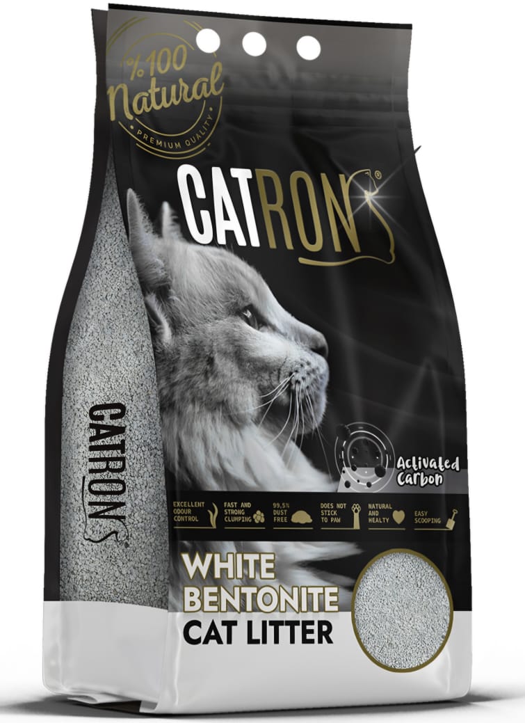 CATRON White Bentonite Cat Litter - Activated Carbon