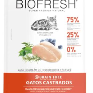 BIOFRESH SUPER PREMIUM NATURAL GATOS CASTRADOS SABOR POLLO FRESCO - GRAIN FREE