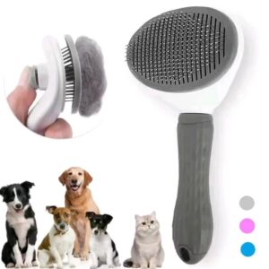 CEPILLO CARDINA AUTOLIMPIABLE PARA PERROS Y GATOS - BOTÓN RETRÁCTIL