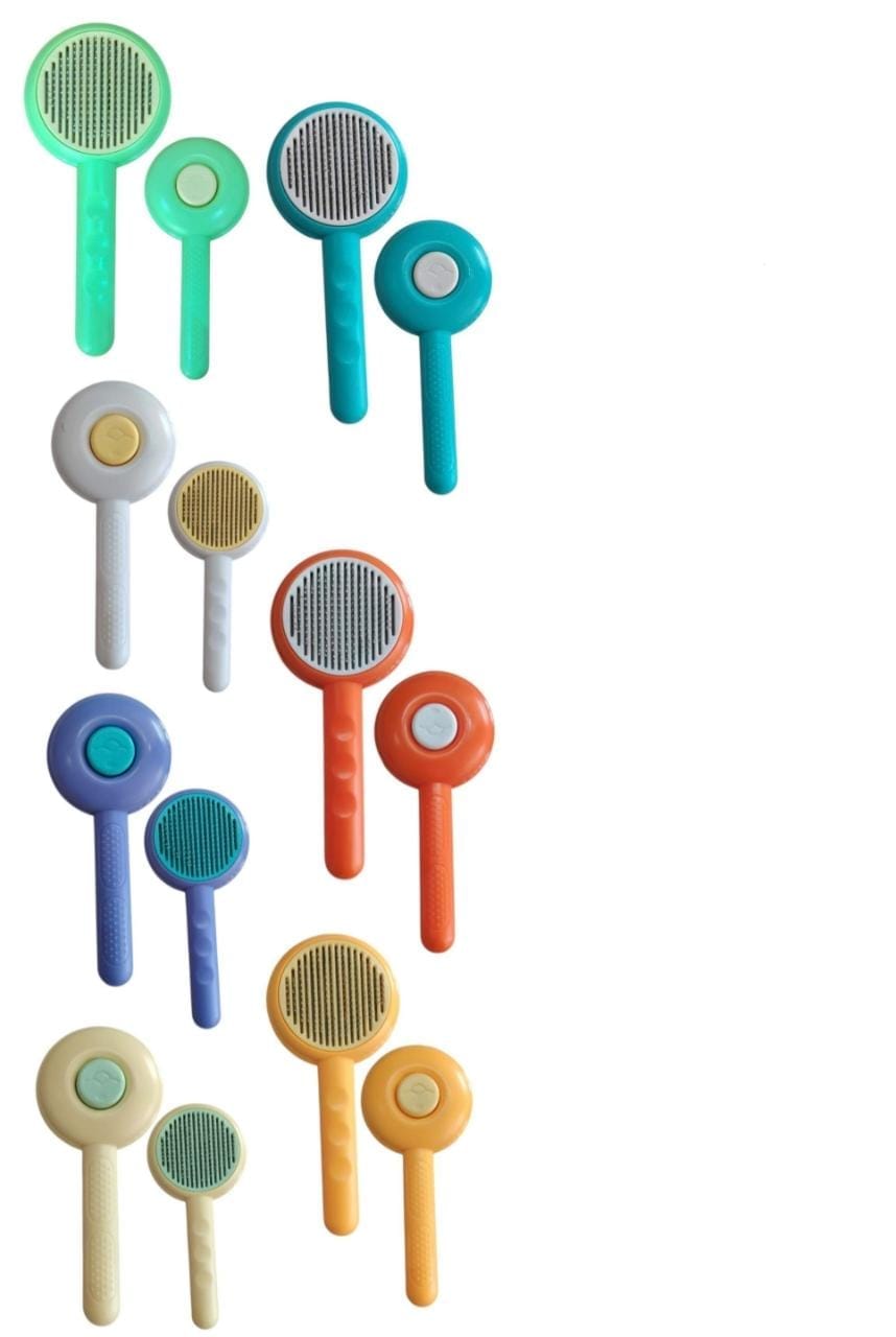 CEPILLO CARDINA CIRCULAR AUTOLIMPIABLE PARA PERROS Y GATOS - COLORES PASTEL