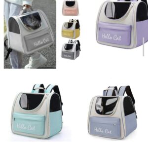 Mochila Transportadora Hello Cat para Gatos y Perros - Con Ventana y Bolsillo Frontal