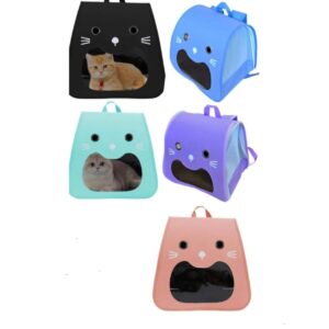 Mochila Transportadora para Gatos con Diseño Carita - Ventana Transparente y Ventilada