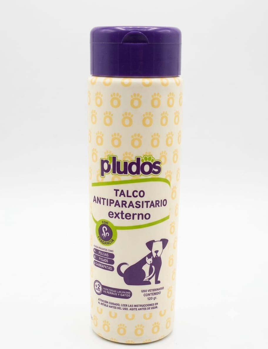 Talco Antiparasitario Externo P’LUDOS para Perros y Gatos 120 g