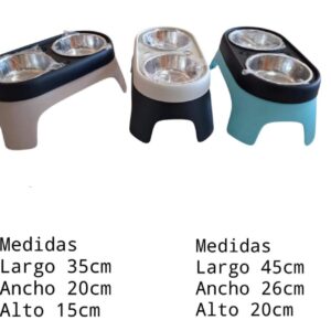 Comedero Doble Elevado para Perros Grandes y Medianos - Acero Inoxidable con Base Alta Miel & Orson