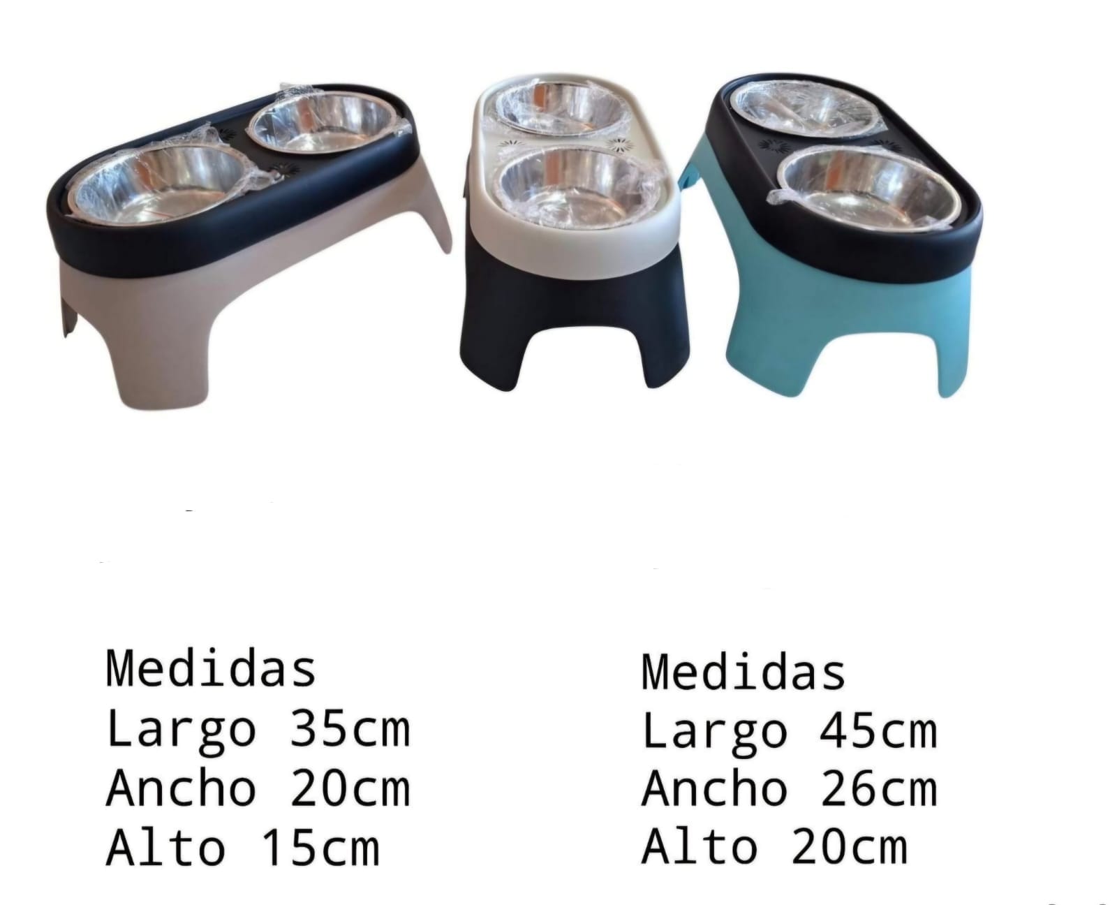 Comedero Doble Elevado para Perros Grandes y Medianos - Acero Inoxidable con Base Alta Miel & Orson