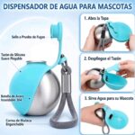 Botella Dispensadora de Agua Portátil para Perros - Acero Inoxidable 304 con Bebedero Plegable de Silicona | Antifugas | Miel & Orson