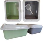 Arenero para Gatos Semi Abierto XL con Borde Alto | Bandeja Sanitaria Grande