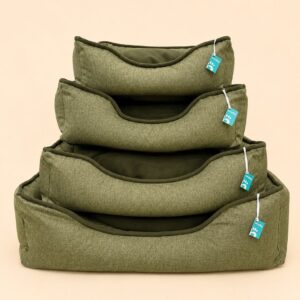 Cama Acolchada para Perros con Bordes Elevados y Entrada Frontal