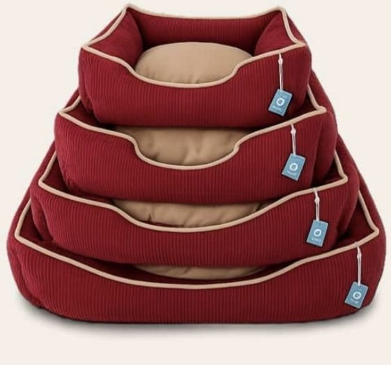 Cama Acolchada para Perros con Bordes Elevados y Entrada Frontal