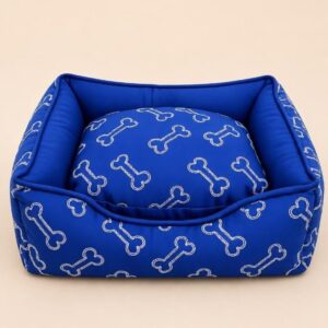 Cama Acolchada para Perros con Bordes Elevados y Entrada Frontal