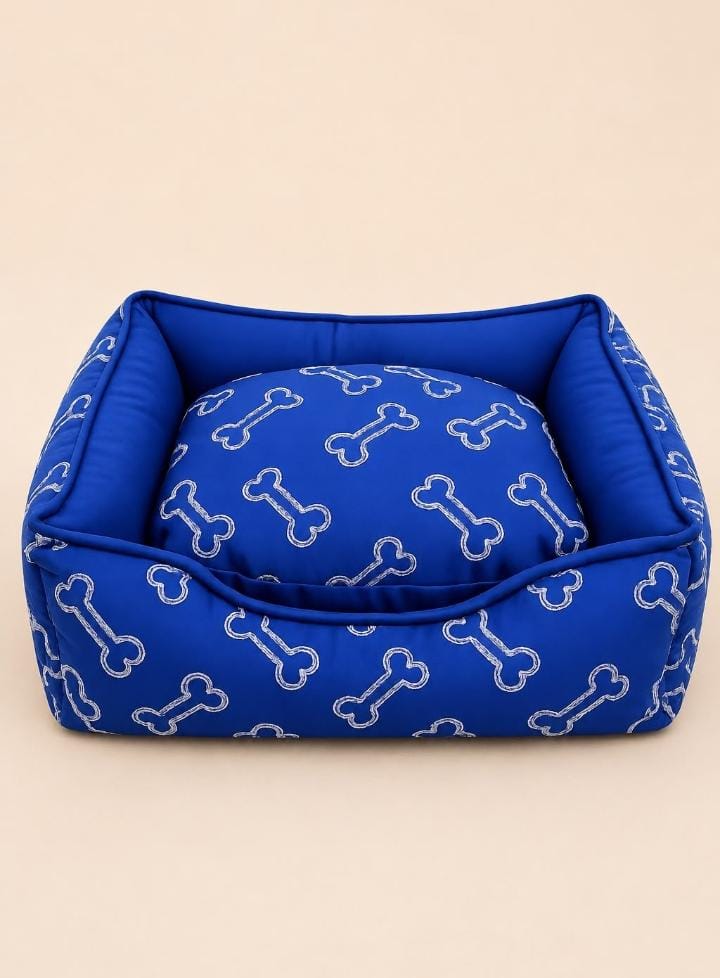 Cama Acolchada para Perros con Bordes Elevados y Entrada Frontal