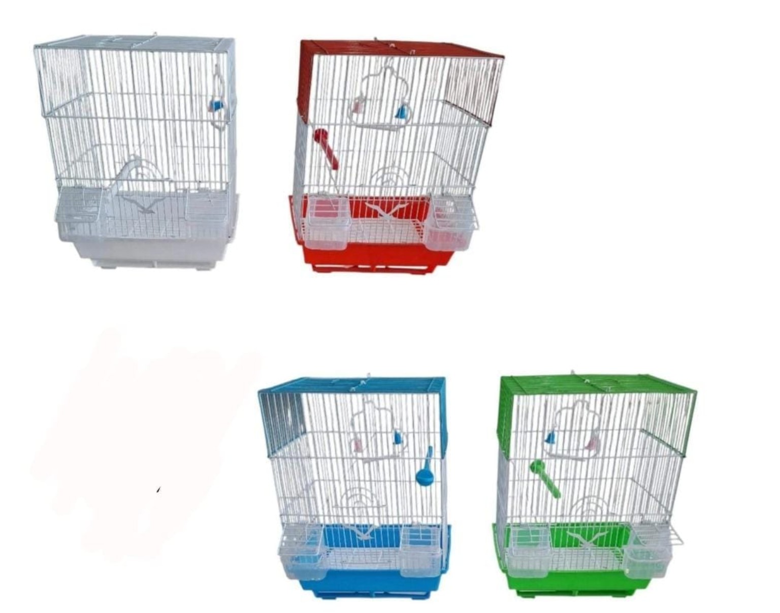 Jaula Metálica Rectangular para Aves con Comederos